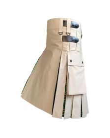 Khaki Hybrid Irish National Tartan Utility Kilt
