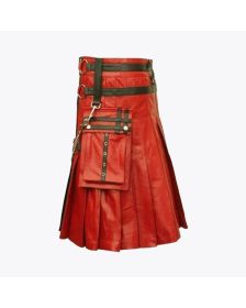 Black &amp; Red Gothic Hybrid Kilt For Men
