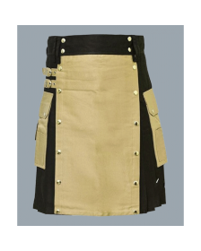 Khaki And Black Hybrid Utility Kilt 