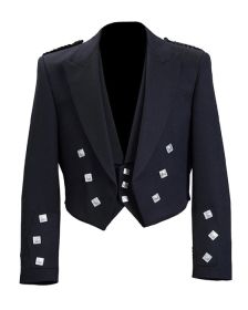 Black Beautiful 3 button Prince Charlie Jacket & vest