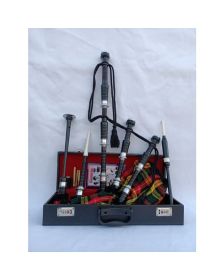Black Bagpipe Set Buchanan Tartan 