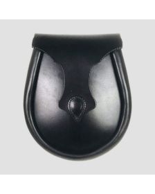 Beautiful Scottish Black Leather Sporran 