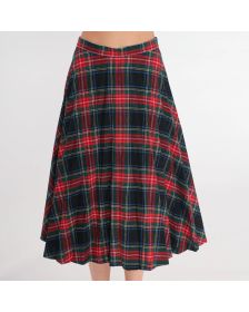 Black Stewart Tartan Women Fashion Skirt
