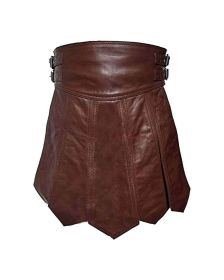 Brown Roman Leather Kilt
