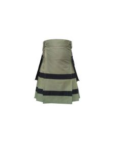 Black Lining Olive Green Utility Kilt 