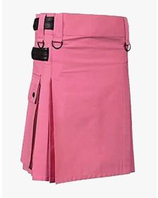 WOMEN FASHION UTILITY KILT WITH LEATHER STRAPS