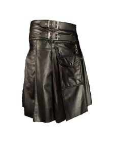 Fetish Black Leather Kilt
