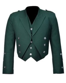 Green Beautiful Prince Charlie Jacket And Vest  