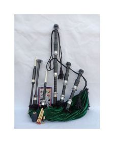 Highland Green Velvet Bagpipe Set 