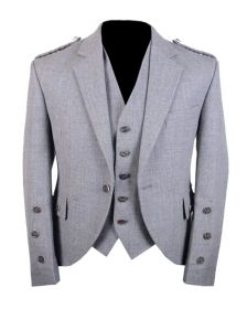 Grey Tweed Beautiful Argyle Jacket And Vest 