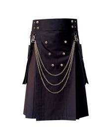 Black Detachable Fashion Kilt