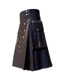 Black Detachable Fashion Kilt