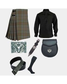 Kennedy Weather Tartan Kilt With Ghillie Shirt & Accessories Deal