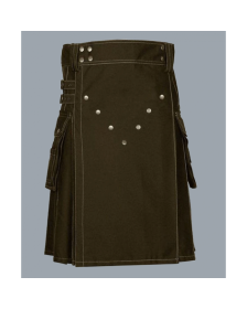 Khaki Utility Kilt For Men