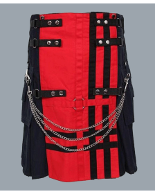 Red Navy Deluxe Utility Fashion Kilt