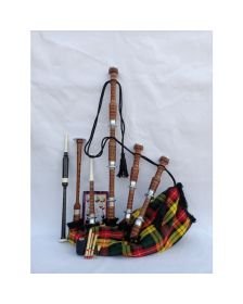 Natural Finish Bagpipe Set Buchanan Tartan 