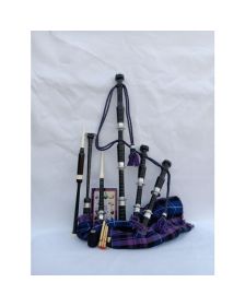  Black Finish Pride Of Scotland Tartan Bagpipe Set
