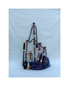 Pride Of Scotland Tartan Natural Finish Bagpipe Set