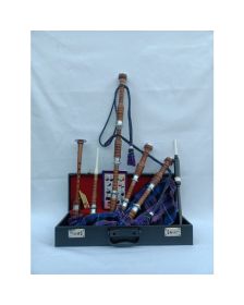 Pride Of Scotland Tartan Natural Finish Bagpipe Set