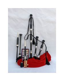 Beautiful Red Velvet Highland Bagpipe Set