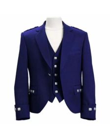 Royal Blue Beautiful Argyle Jacket And Vest  