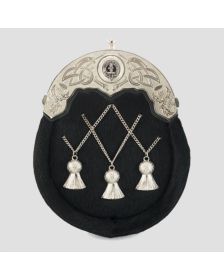 Beautiful Sporran Full Dress Clan Crest Cross Chain Tassels Sporran 