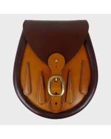Brand New Tan Teardrop Lomond Leather Sporran 