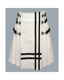White Leather Kilt 