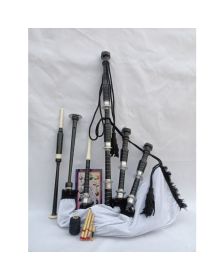  White Velvet Highland Bagpipe Set