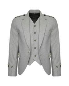 Light Grey Tweed Beautiful Argyle Jacket