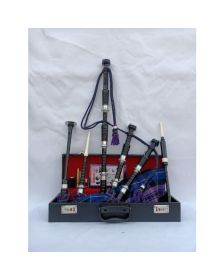 Black Finish Pride Of Scotland Tartan Bagpipe Set