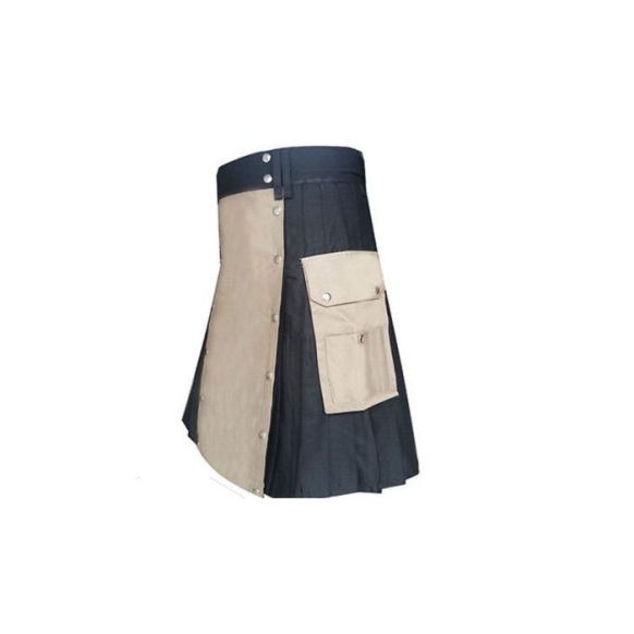 Black & Khaki Two Toned Stylish Kilt