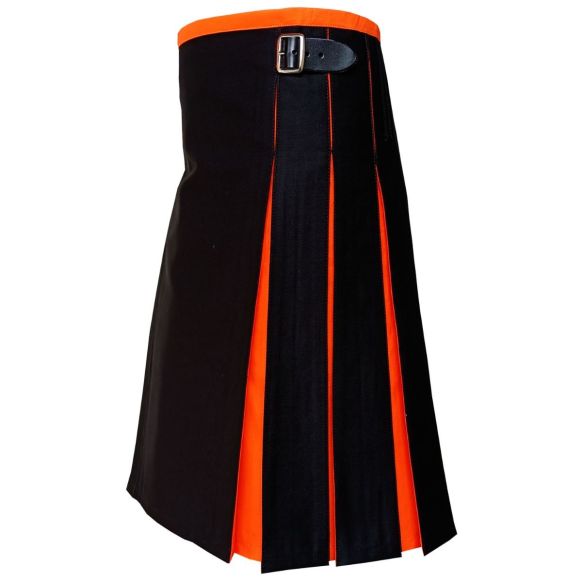 Black And Orange Utility Kilt 