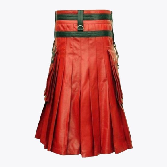 Black & Red Gothic Hybrid Kilt For Men
