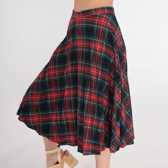 Black Stewart Tartan Women Fashion Skirt