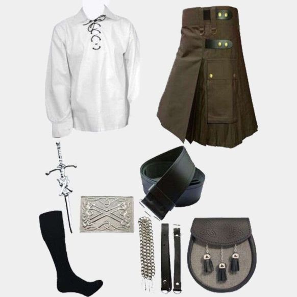Brown Utility Kilt With Accessories Deal

