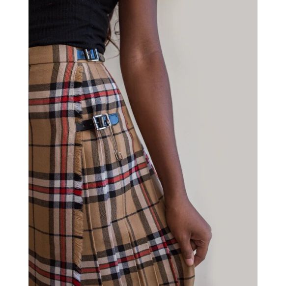Camel Thomson Tartan Women Long Skirt
