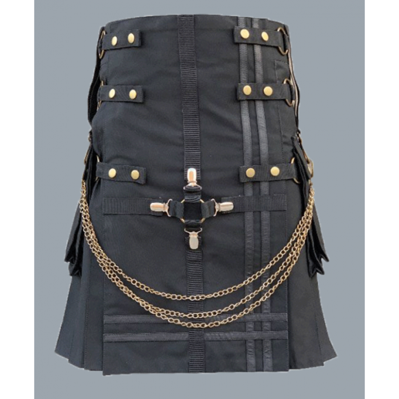 Fashion Utility Hybrid Kilt With Chain 