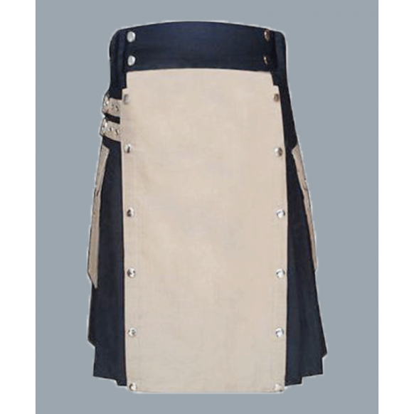 Black & Khaki Two Toned Stylish Kilt