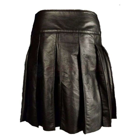 Fetish Black Leather Kilt