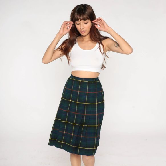 Hunting Stewart Tartan Women Fashion Skirt 