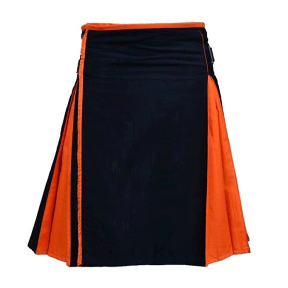 Black And Orange Utility Kilt 