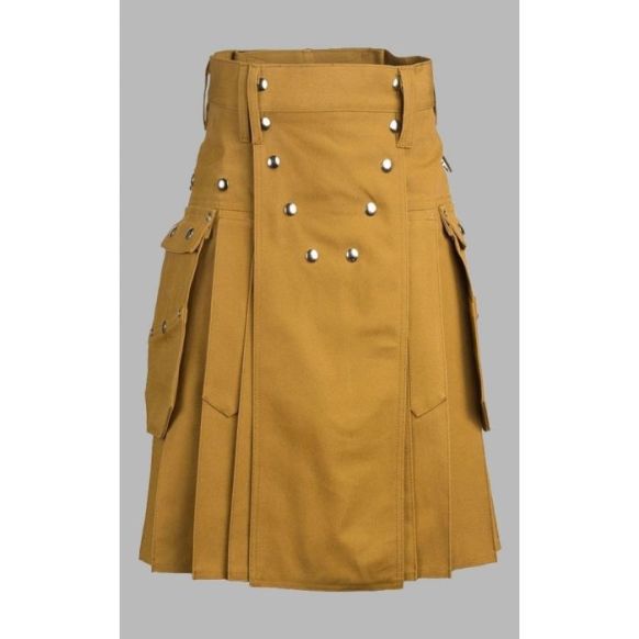 Khaki Modern Utility Kilt
