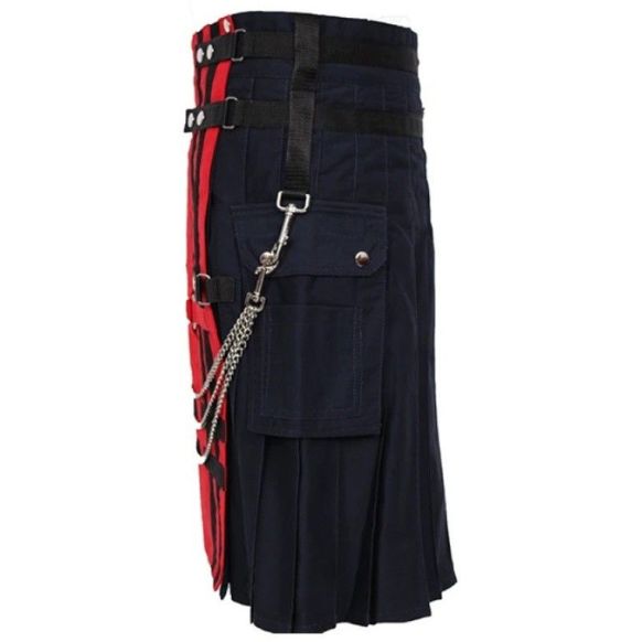 Red Navy Deluxe Utility Fashion Kilt