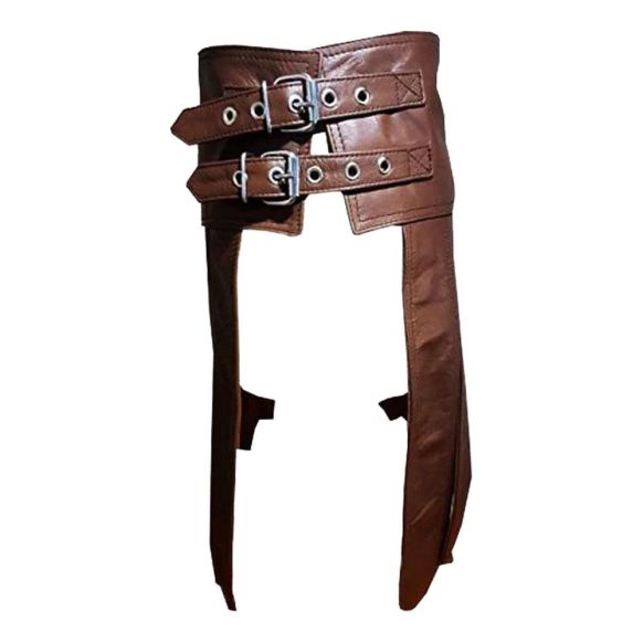  Studded Brown Leather Gladiator Kilt