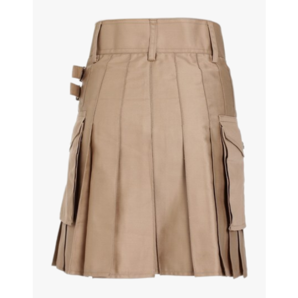  BRAND NEW WOMEN BEIGE UTILITY KILT