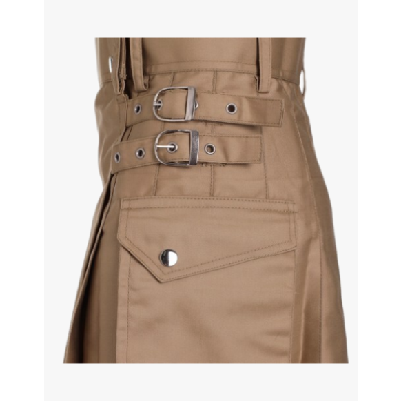  BRAND NEW WOMEN BEIGE UTILITY KILT