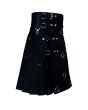 Black Long Fashion Utility Kilt 