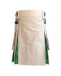 Khaki Hybrid Irish National Tartan Utility Kilt