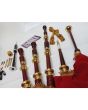 Highland Red Velvet Gold Plated Bagpipe Set
